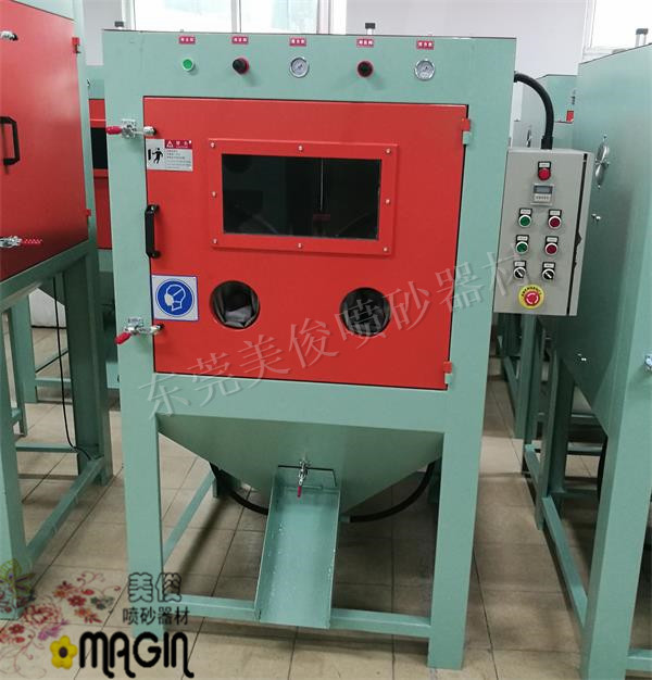 雙槍滾藍式噴砂機，自動噴砂機，小五金噴砂機，毛邊噴砂機